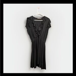 Juicy Couture Blue Asymmetrical Flutter Sleeve Sheath Dress